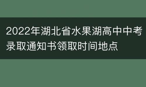 2022年湖北省水果湖高中中考录取通知书领取时间地点