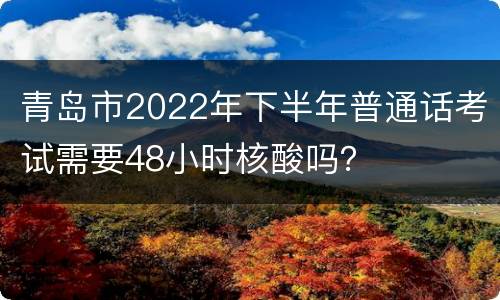 青岛市2022年下半年普通话考试需要48小时核酸吗？