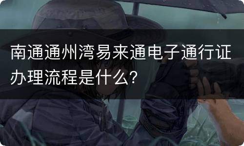 南通通州湾易来通电子通行证办理流程是什么？