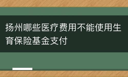 扬州哪些医疗费用不能使用生育保险基金支付