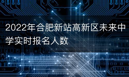 2022年合肥新站高新区未来中学实时报名人数