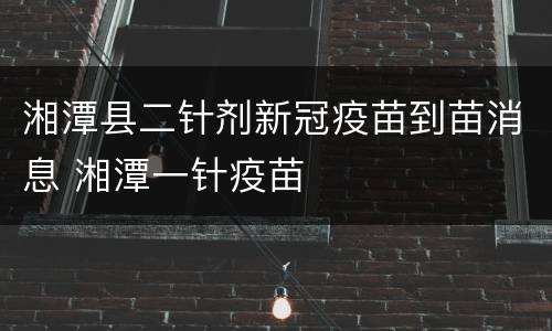 湘潭县二针剂新冠疫苗到苗消息 湘潭一针疫苗