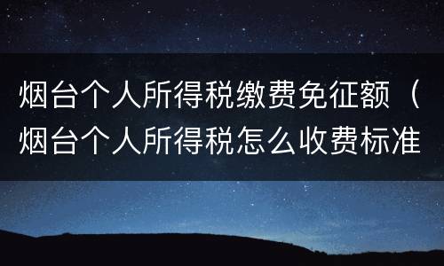烟台个人所得税缴费免征额（烟台个人所得税怎么收费标准）