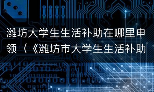 潍坊大学生生活补助在哪里申领（《潍坊市大学生生活补助经费发放办法》）