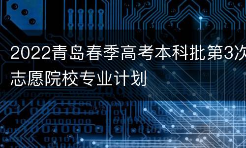 2022青岛春季高考本科批第3次志愿院校专业计划
