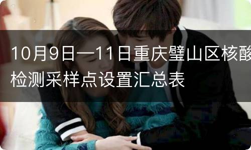 10月9日—11日重庆璧山区核酸检测采样点设置汇总表