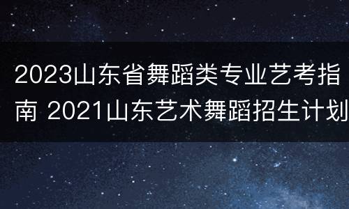 2023山东省舞蹈类专业艺考指南 2021山东艺术舞蹈招生计划