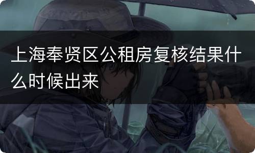 上海奉贤区公租房复核结果什么时候出来
