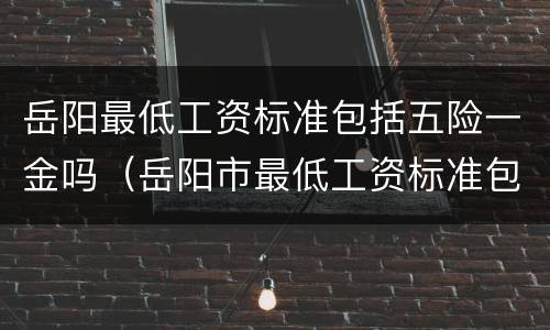 岳阳最低工资标准包括五险一金吗（岳阳市最低工资标准包括五险一金吗）