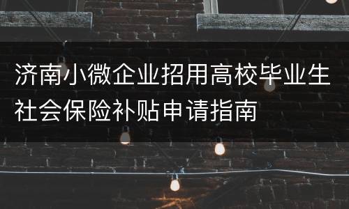 济南小微企业招用高校毕业生社会保险补贴申请指南