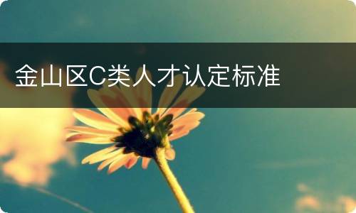 金山区C类人才认定标准