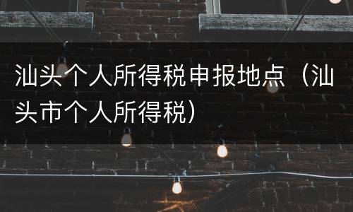汕头个人所得税申报地点（汕头市个人所得税）