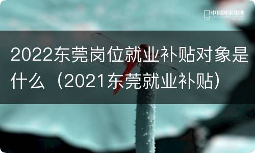 2022东莞岗位就业补贴对象是什么（2021东莞就业补贴）