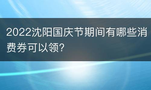 2022沈阳国庆节期间有哪些消费券可以领?