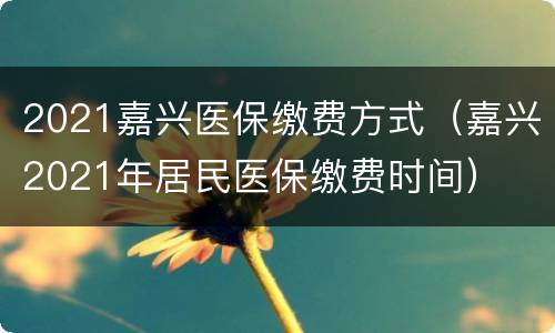 2021嘉兴医保缴费方式（嘉兴2021年居民医保缴费时间）