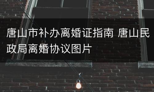 唐山市补办离婚证指南 唐山民政局离婚协议图片