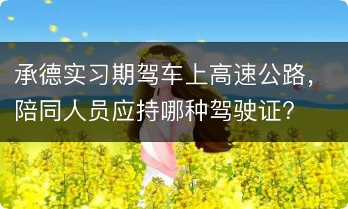 承德实习期驾车上高速公路，陪同人员应持哪种驾驶证?