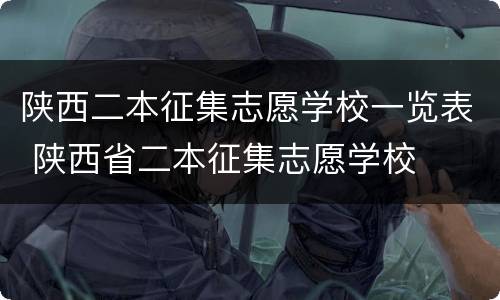 陕西二本征集志愿学校一览表 陕西省二本征集志愿学校