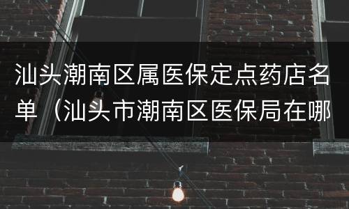 汕头潮南区属医保定点药店名单（汕头市潮南区医保局在哪里）
