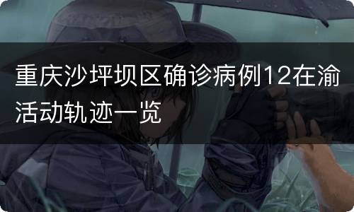 重庆沙坪坝区确诊病例12在渝活动轨迹一览