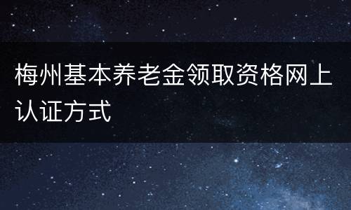 梅州基本养老金领取资格网上认证方式