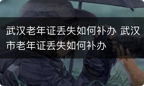 武汉老年证丢失如何补办 武汉市老年证丢失如何补办