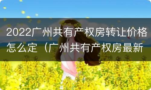 2022广州共有产权房转让价格怎么定（广州共有产权房最新消息2020）