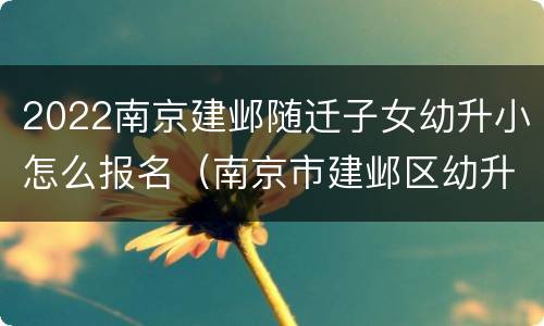 2022南京建邺随迁子女幼升小怎么报名（南京市建邺区幼升小政策2020）