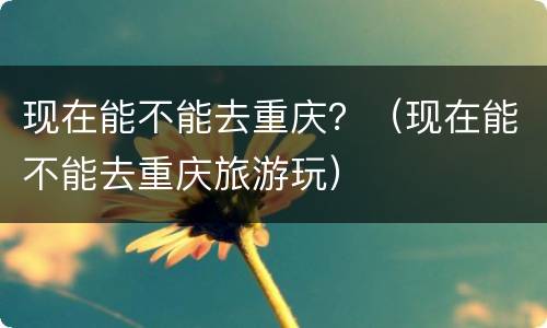 现在能不能去重庆？（现在能不能去重庆旅游玩）