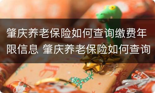 肇庆养老保险如何查询缴费年限信息 肇庆养老保险如何查询缴费年限信息电话