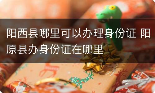 阳西县哪里可以办理身份证 阳原县办身份证在哪里