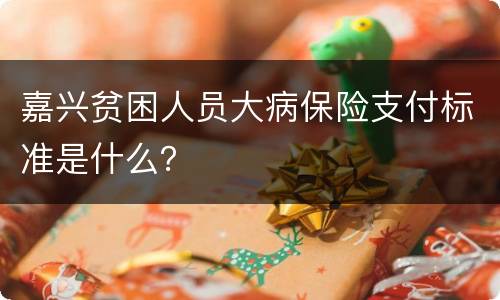 嘉兴贫困人员大病保险支付标准是什么？