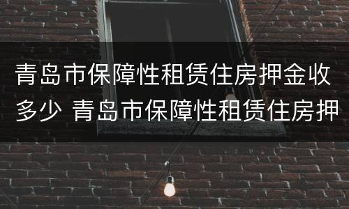 青岛市保障性租赁住房押金收多少 青岛市保障性租赁住房押金收多少