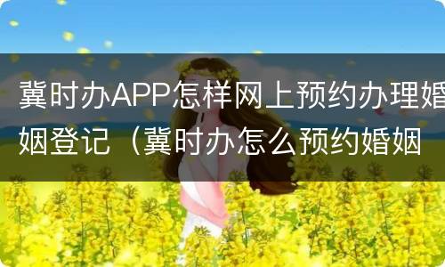 冀时办APP怎样网上预约办理婚姻登记（冀时办怎么预约婚姻登记）