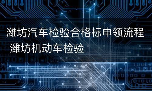 潍坊汽车检验合格标申领流程 潍坊机动车检验