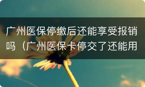 广州医保停缴后还能享受报销吗（广州医保卡停交了还能用吗）