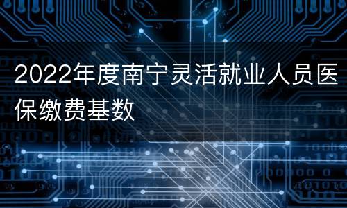 2022年度南宁灵活就业人员医保缴费基数