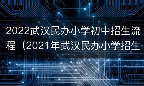 2022武汉民办小学初中招生流程（2021年武汉民办小学招生政策）