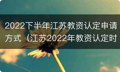 2022下半年江苏教资认定申请方式（江苏2022年教资认定时间）