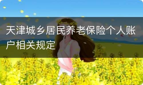 天津城乡居民养老保险个人账户相关规定
