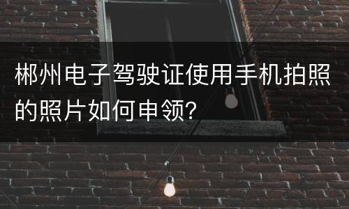 郴州电子驾驶证使用手机拍照的照片如何申领？