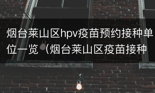烟台莱山区hpv疫苗预约接种单位一览（烟台莱山区疫苗接种点）