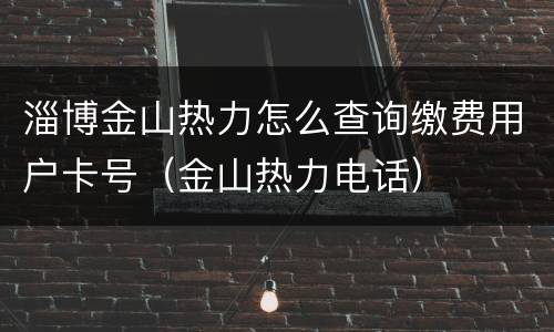 淄博金山热力怎么查询缴费用户卡号（金山热力电话）
