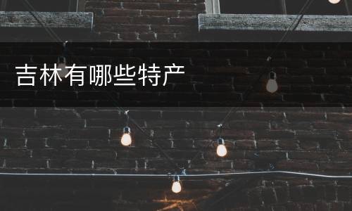 吉林有哪些特产