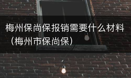 梅州保尚保报销需要什么材料（梅州市保尚保）