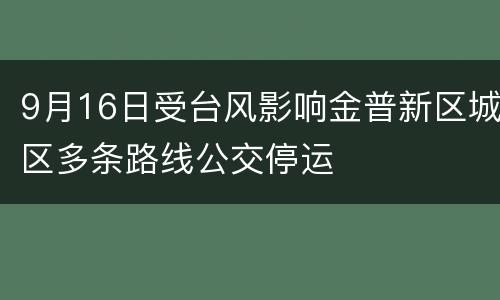 9月16日受台风影响金普新区城区多条路线公交停运
