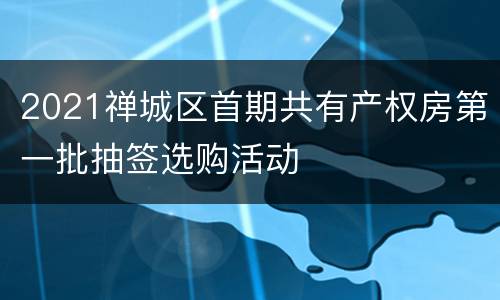 2021禅城区首期共有产权房第一批抽签选购活动