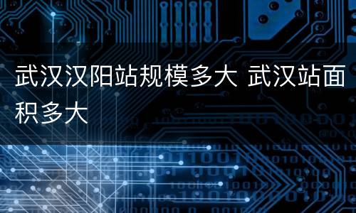 武汉汉阳站规模多大 武汉站面积多大