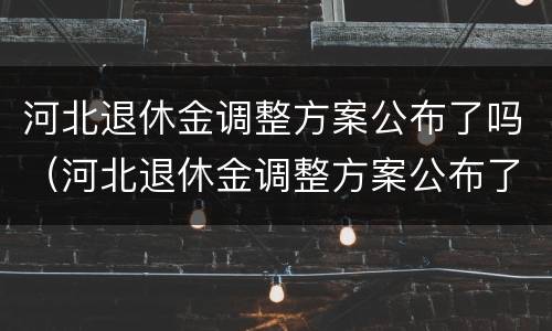河北退休金调整方案公布了吗（河北退休金调整方案公布了吗?）