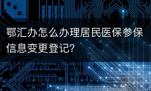 鄂汇办怎么办理居民医保参保信息变更登记？